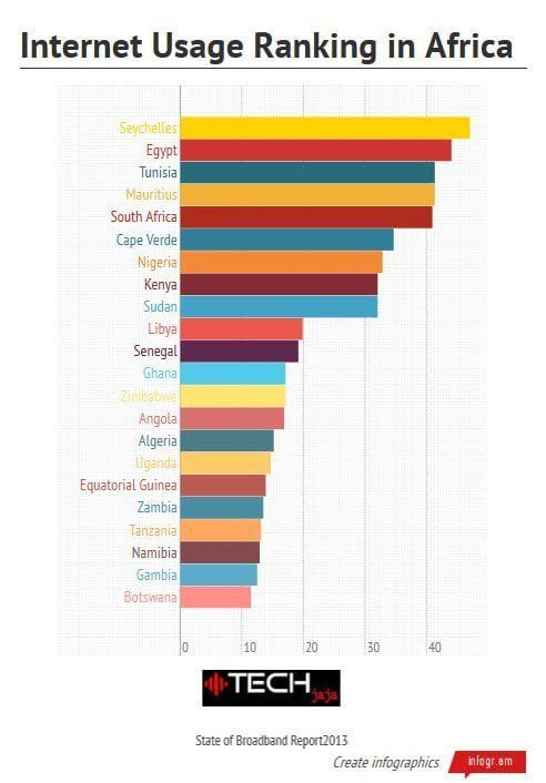 Internet usage in Africa