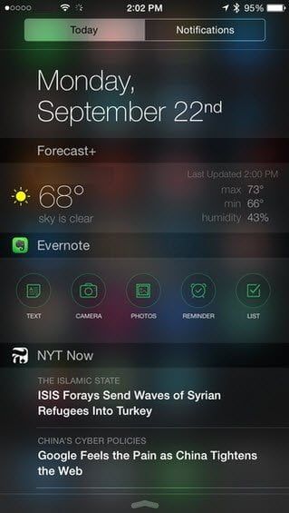 iOS 8_widgets