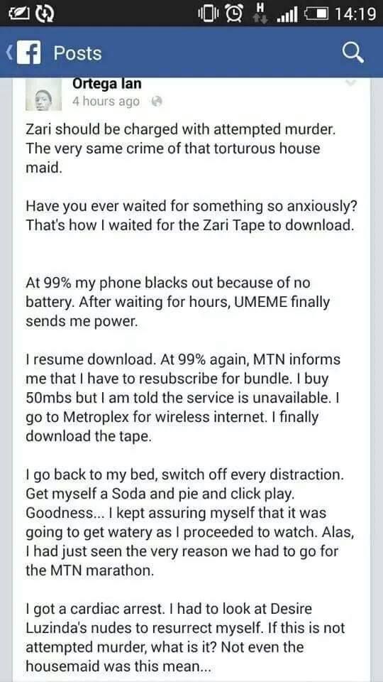 zari sex tape ian's comments