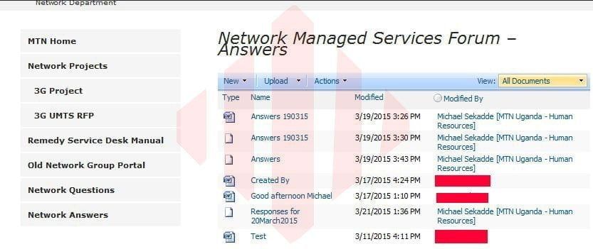 Intranet Portal with grievances  of staff