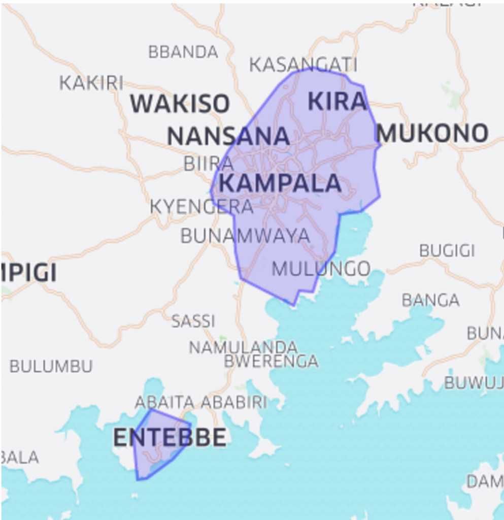 coverage footprint Uber Uganda 2017