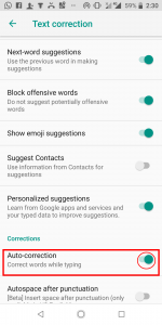 Disable Auto correct