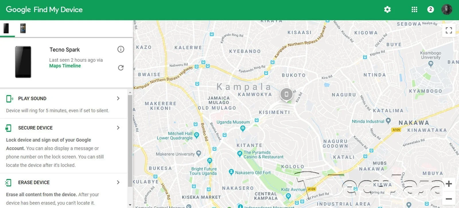 google find my phone service
