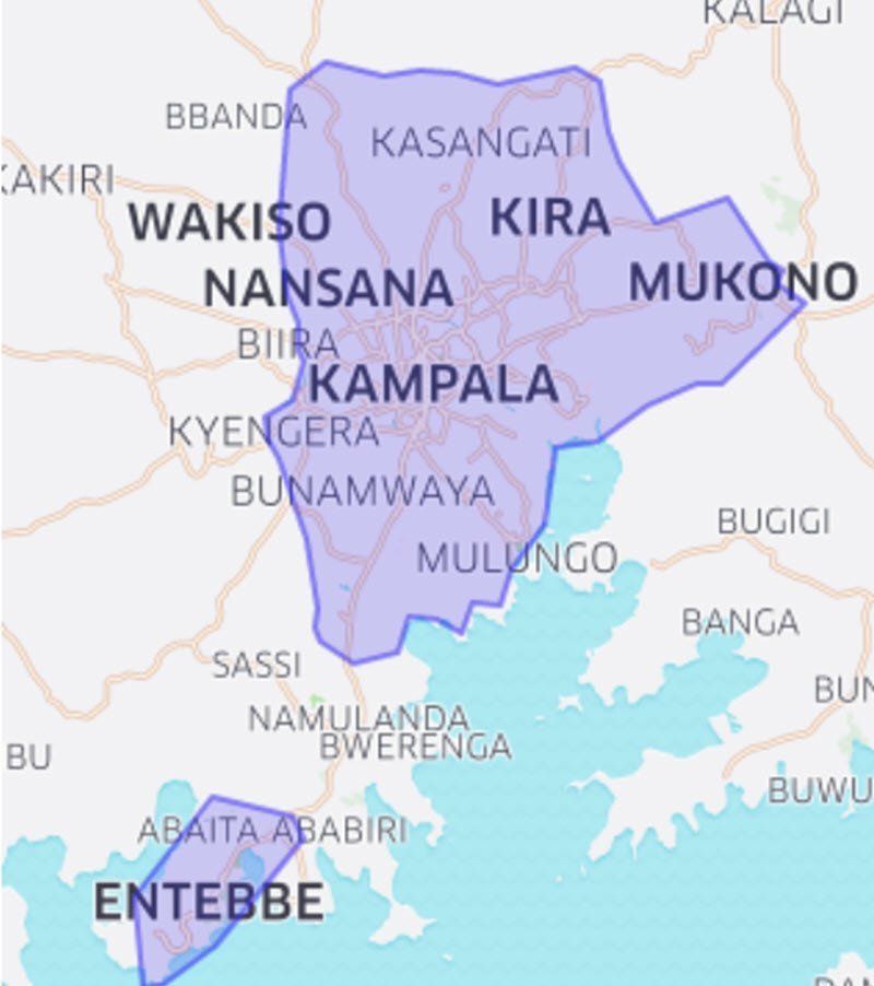 coverage footprint Uber Uganda 2019