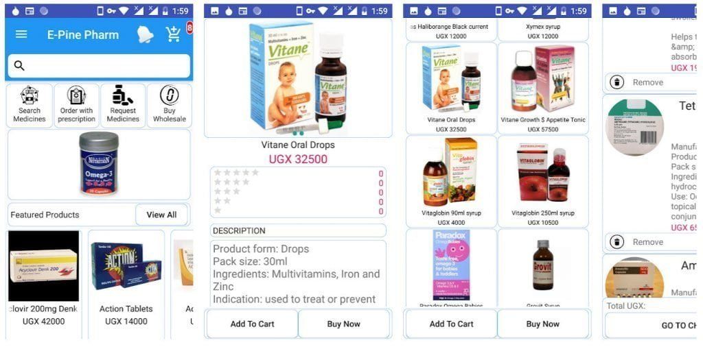 E-pine pharmacy App on the playstore
