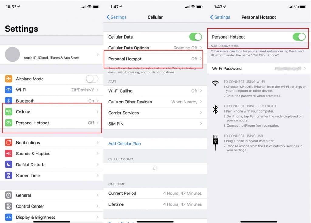 Wifi hotspot settings _for iPhone