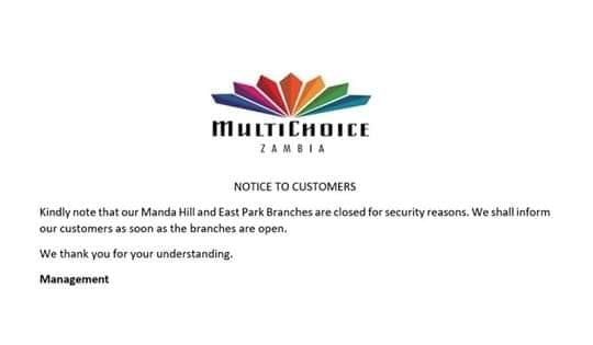 notice from multichoice zambia to customers