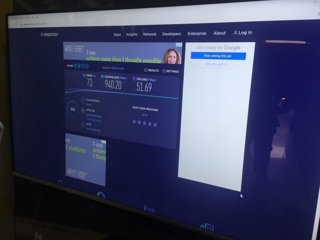 MTN Uganda 5G Upload and Download Speeds Test Results