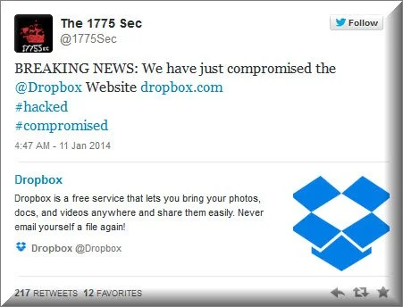 Drop box hacked