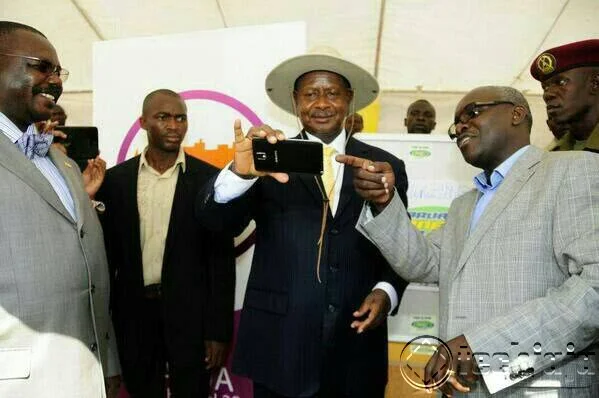 President Museveni takes a Selfie