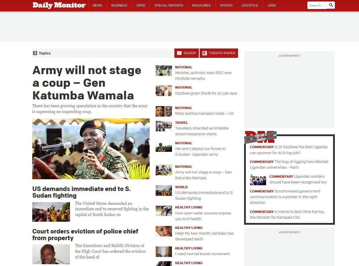 Daily Monitor gives its website a Facelift Do you like what you see