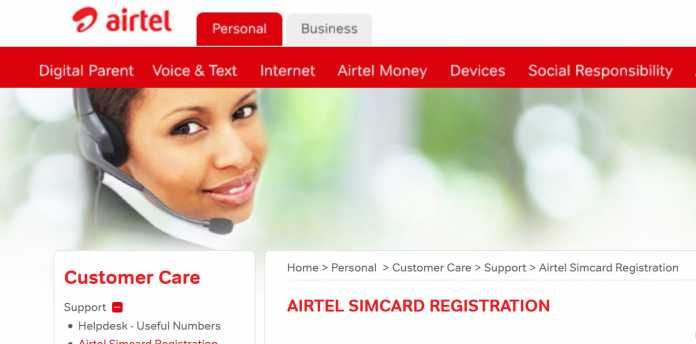 Online SIM registration Airtel