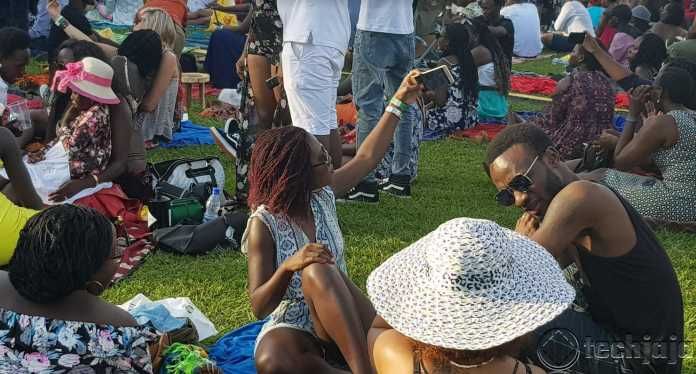 snapchating at Blankets and Wine