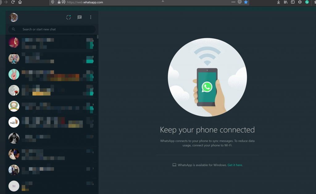 WhatsApp web activation Step 5