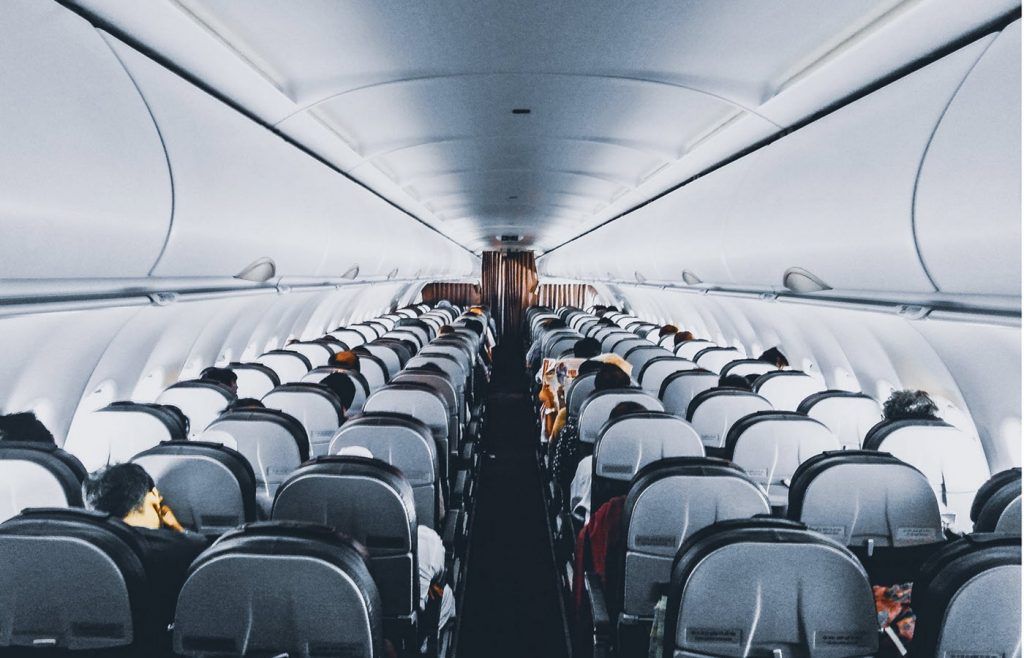 While onboard a flight