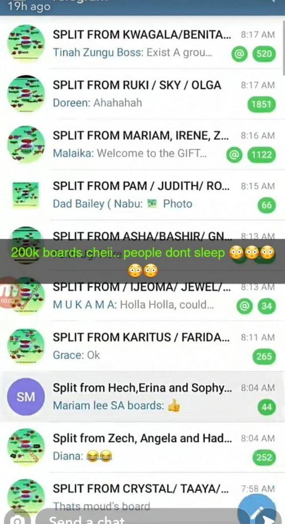 Gifting boards on telegram