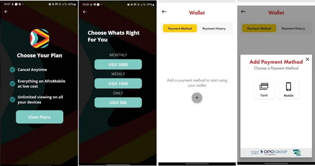 Afro Mobile App subscription