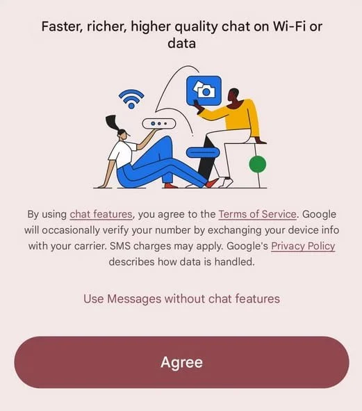 Google Messages may prompt you to enable RCS before you set it up