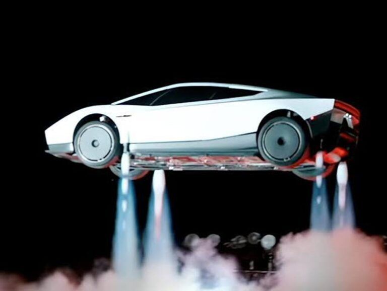 Flying Tesla Roadster